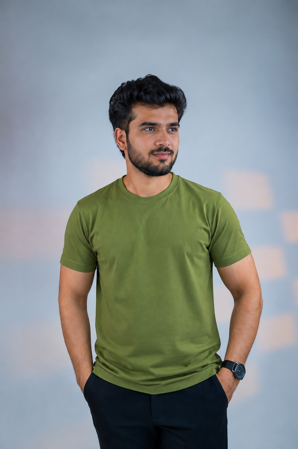 GRAPHITE OLIVE TEE
