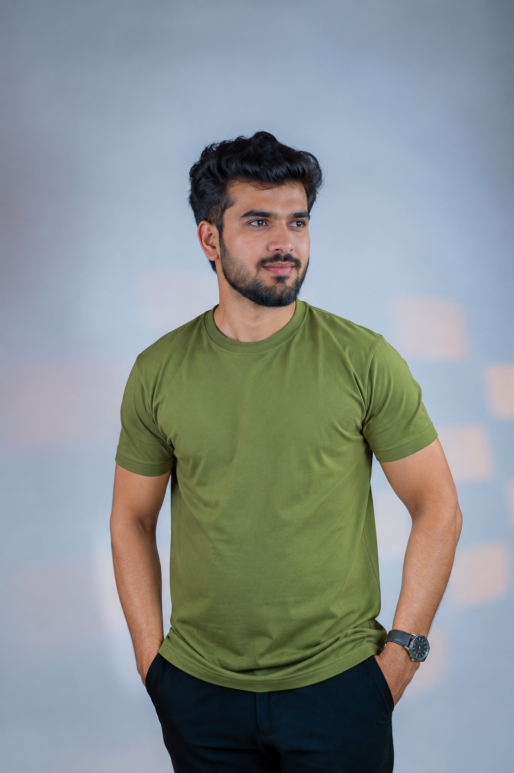 GRAPHITE OLIVE TEE